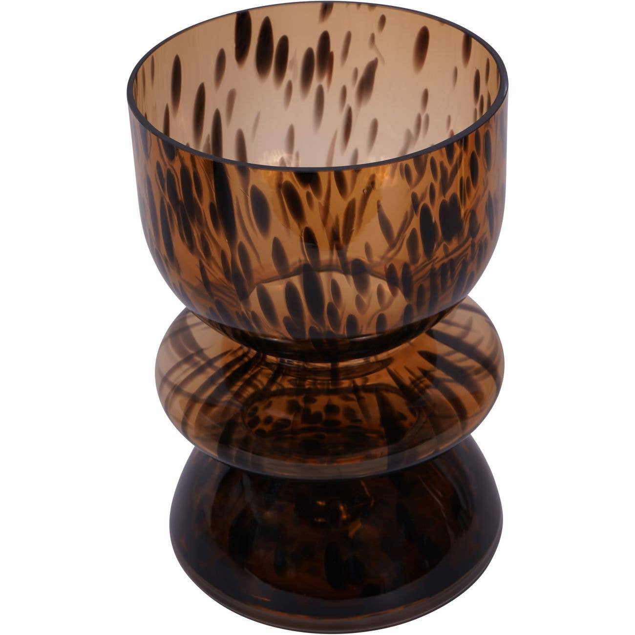 Tortoiseshell Glass Vase Candle Holder