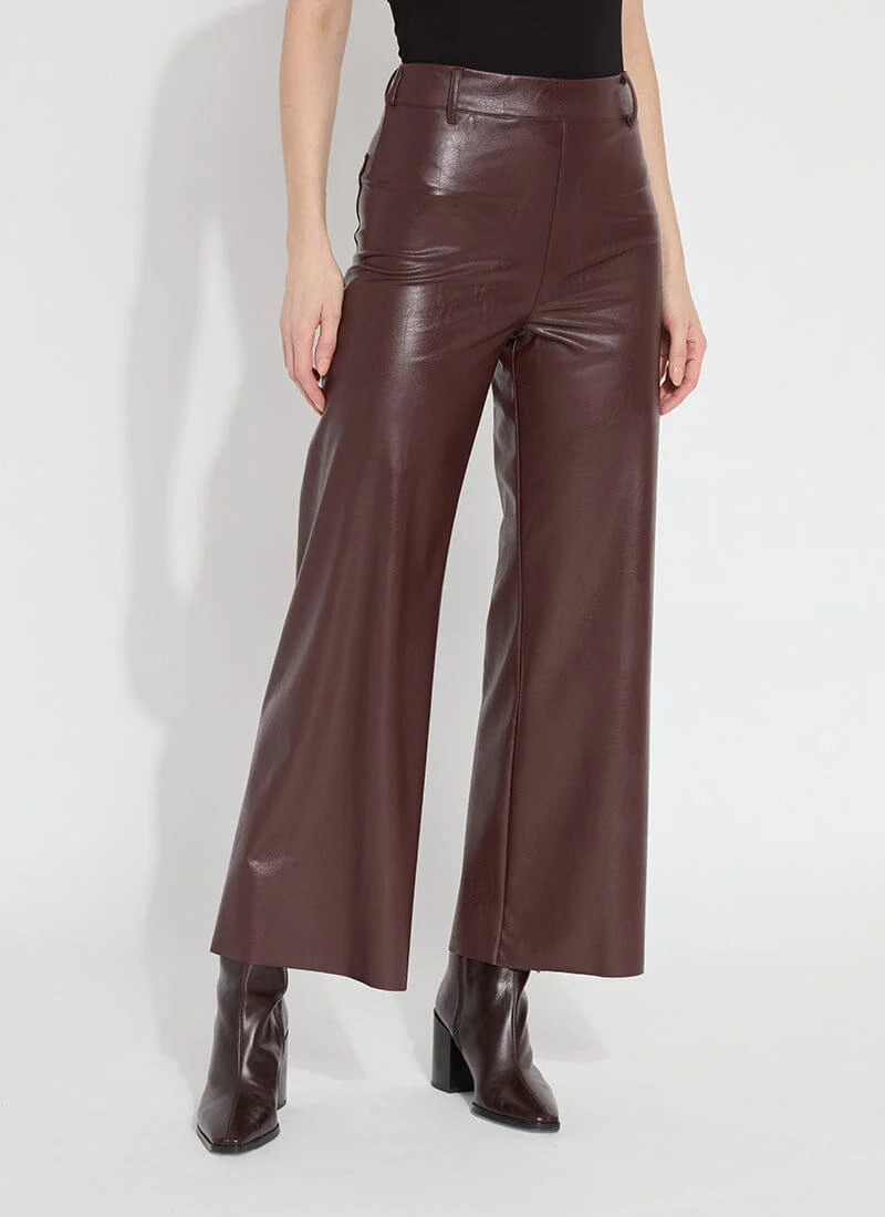 Vegan Leather Wide Leg-28" Inseam