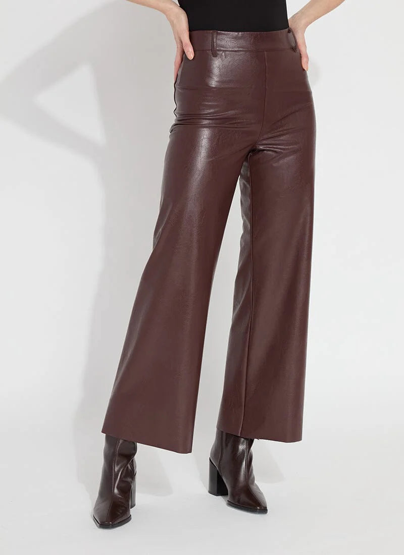 Vegan Leather Wide Leg-28" Inseam