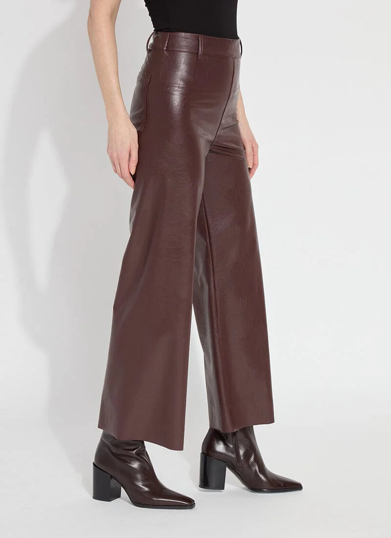 Vegan Leather Wide Leg-28" Inseam