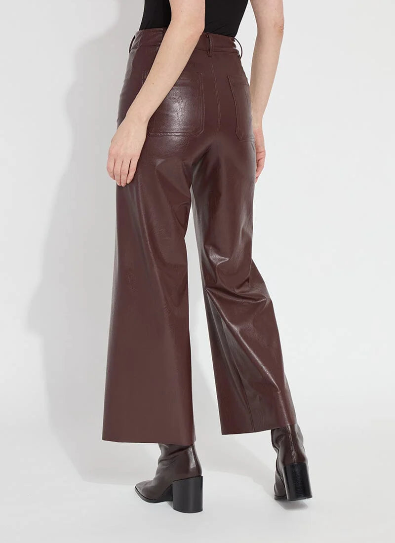 Vegan Leather Wide Leg-28" Inseam