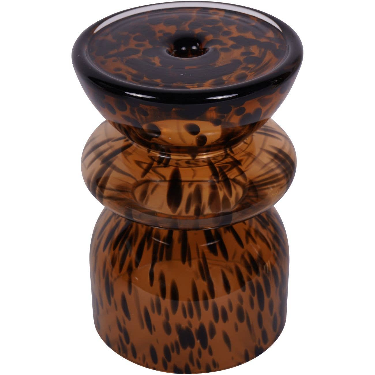 Tortoiseshell Glass Vase Candle Holder