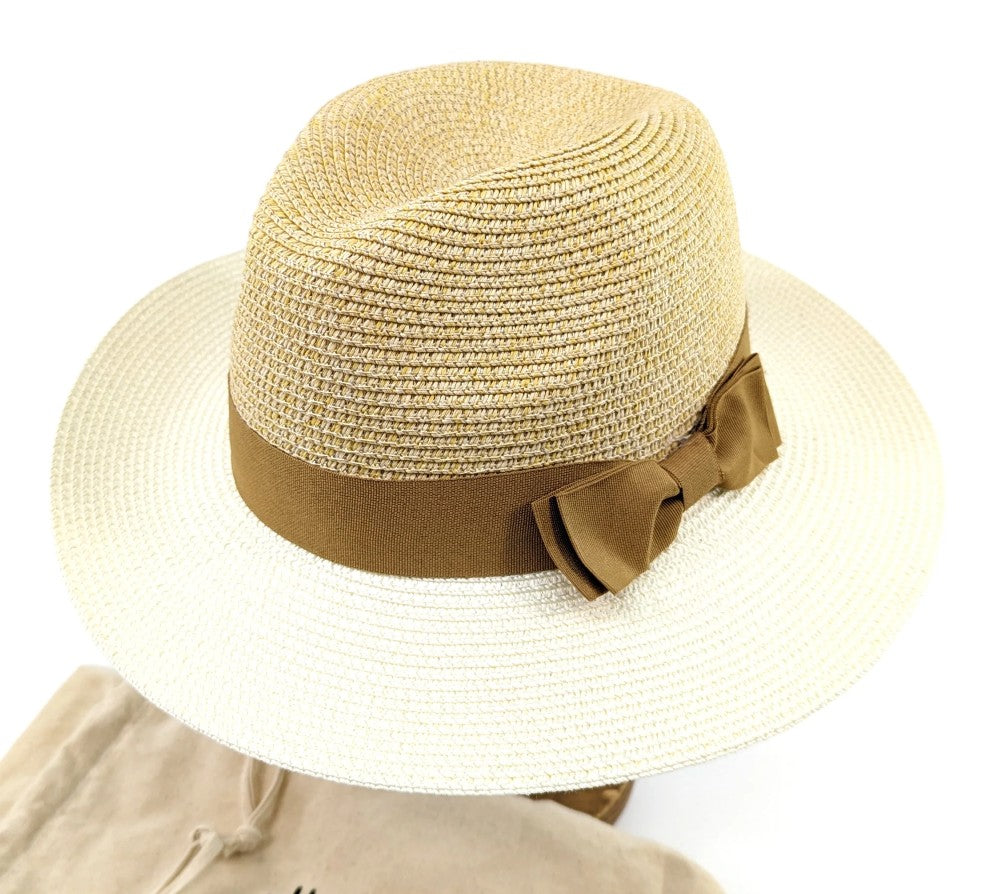 Panama Foldable Hat - Natural/Yellow