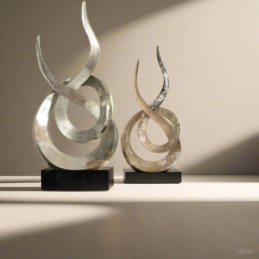 Entwined Silver Aluminium Sculpture