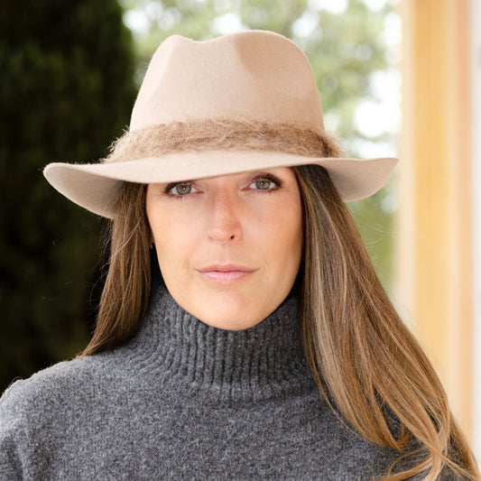 Fedora Mohair Band Hat – 100% Wool, Designed in France, Made in Italy