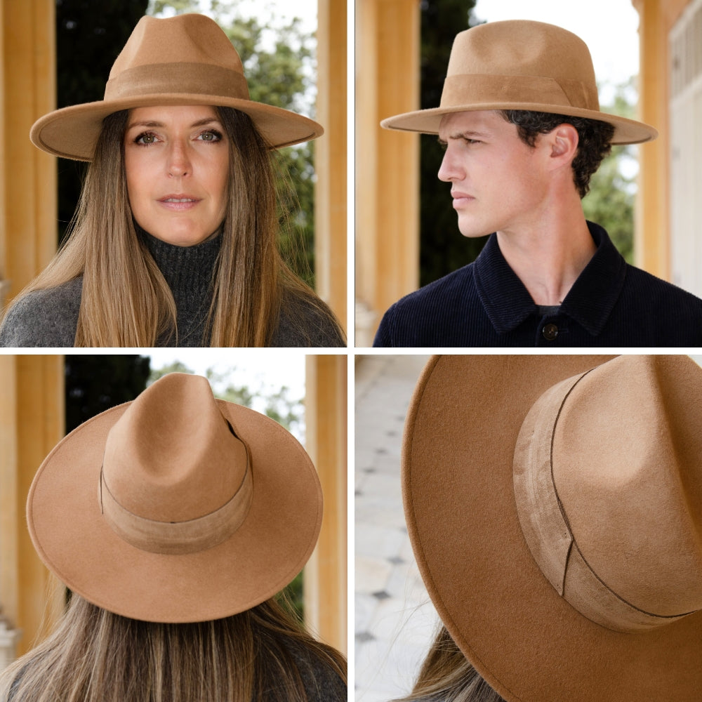 Camel suede hat online