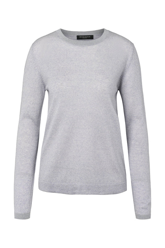 Charlene Round Neck Knit - Light grey melange