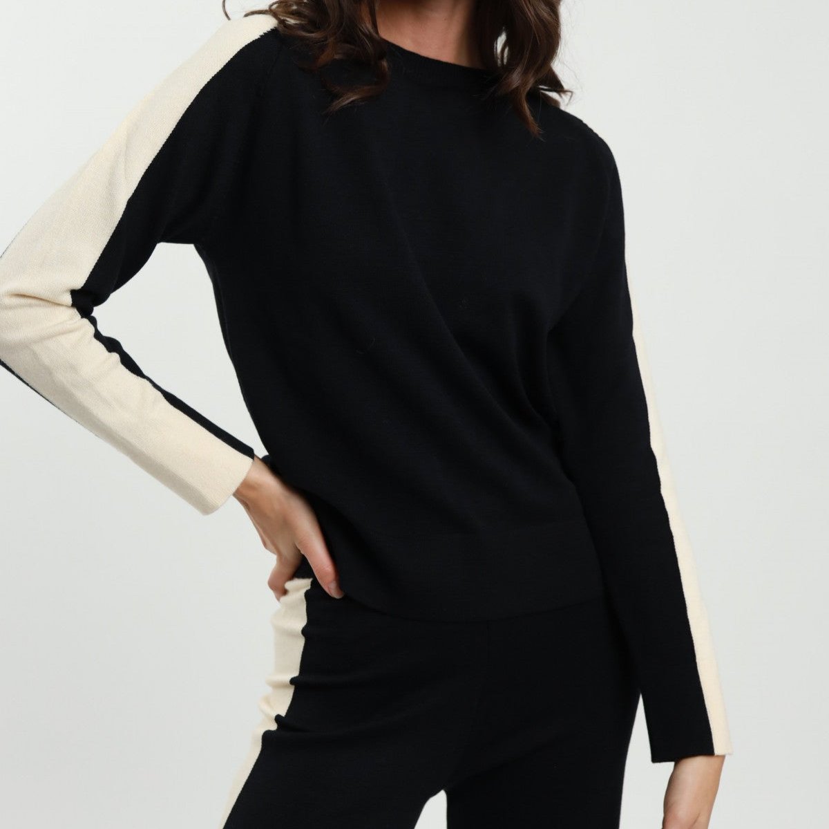 Contrast Sleeve Sweater