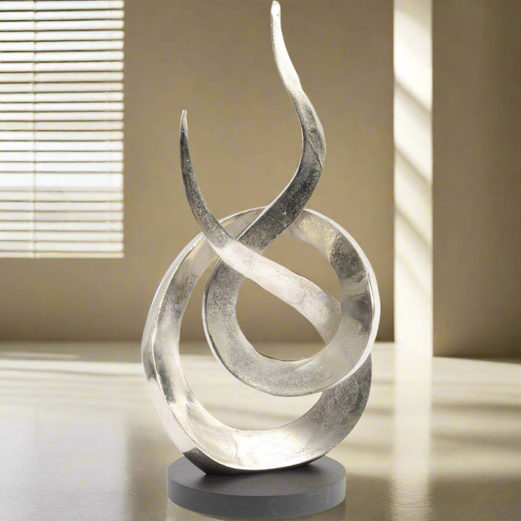 Entwined Silver Aluminium Sculpture