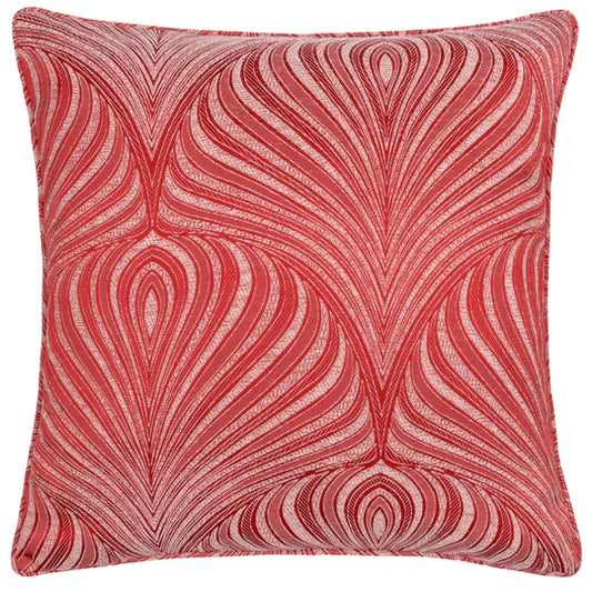 Jacquard Piped Gatsby Cushion-Terracotta