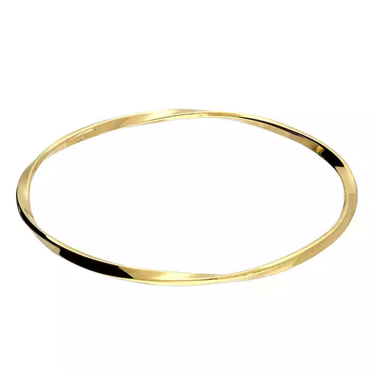 Gold-Plated Medium Flat Twisted Hollow Slave