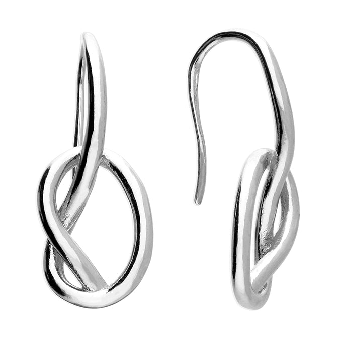 Sterling Silver Knot Loop Hook Earrings