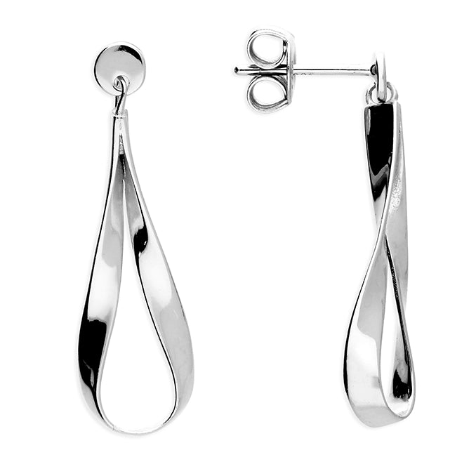 Twist drop studs-Sterling Silver Earrings