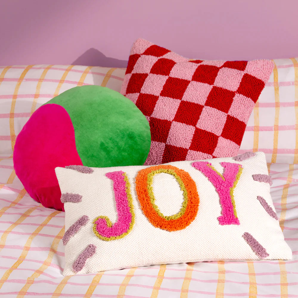 Joy Cotton Tuft Cushion-Pink