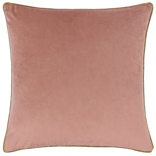 Meridian Velvet Feather Cushion-Blush/Gold