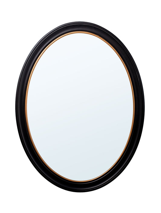 Oval Mirror - Black and Gold