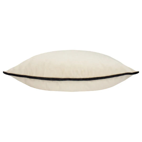 Opulent Torto Velvet Cushion Ivory/Black