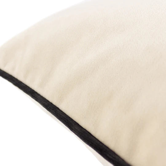 Opulent Torto Velvet Cushion Ivory/Black