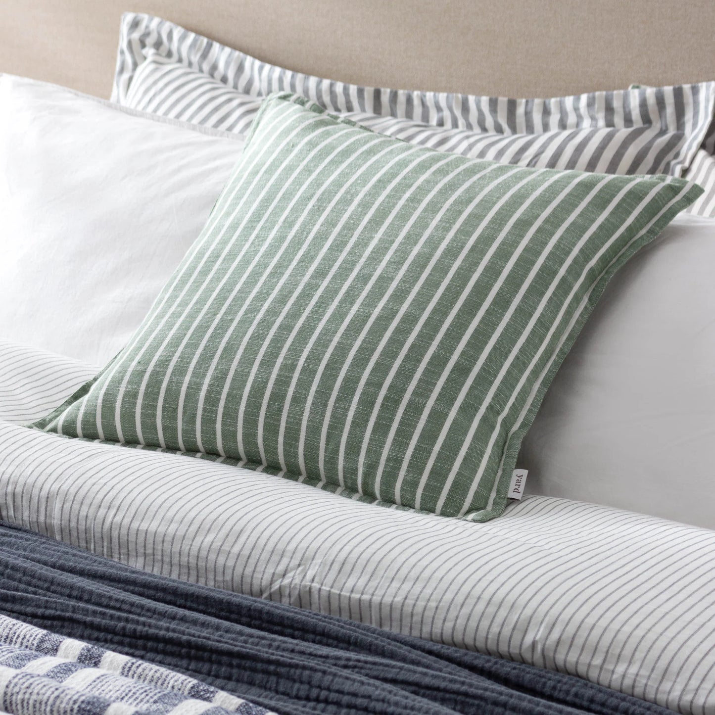 Tala Stripe Reversible Cushion-Eucalyptus