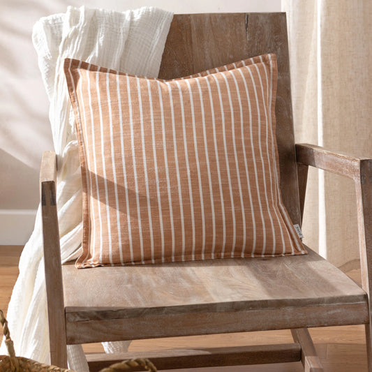 Tala Stripe Reversible Cushion-Pecan