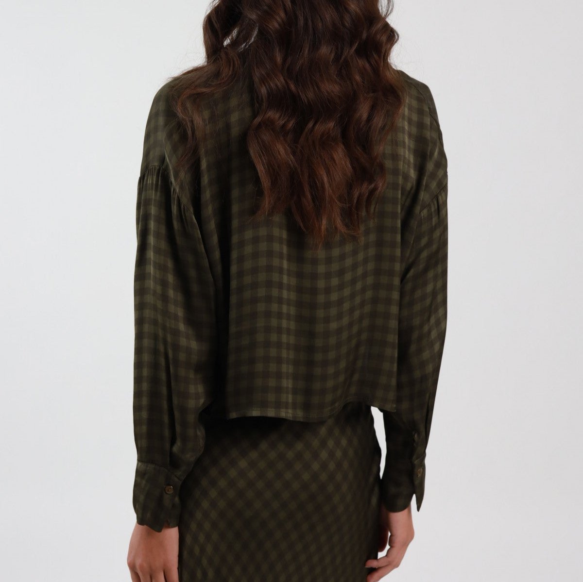 Short Check Shirt-Green