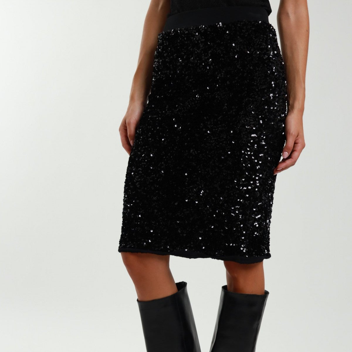 Sequin Skirt-Black