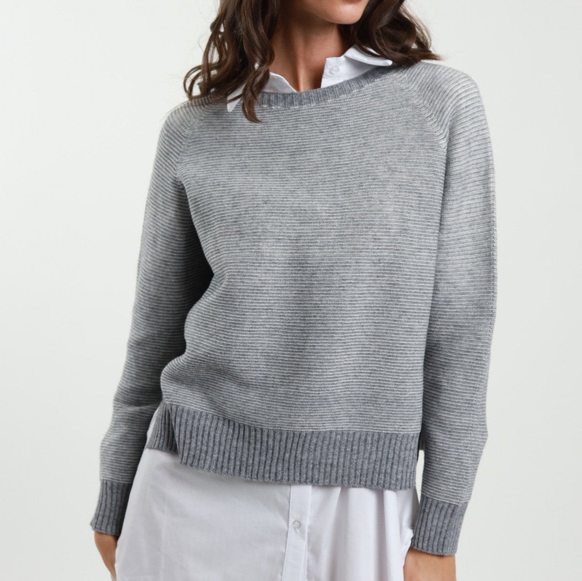 Ribbed Sweater - Grey