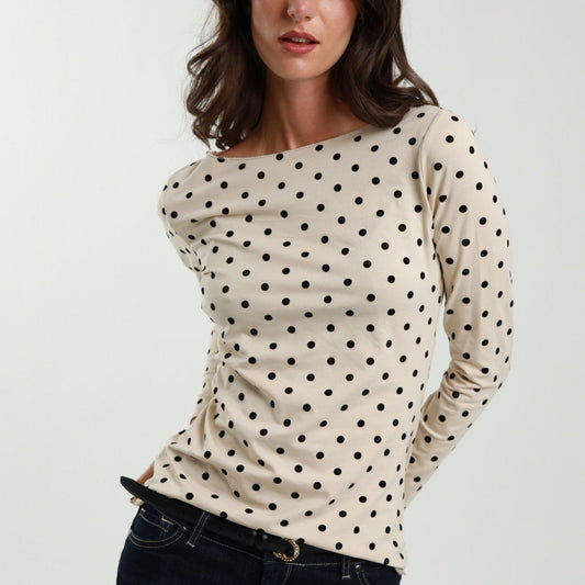 Spotty T Shirt-Cream