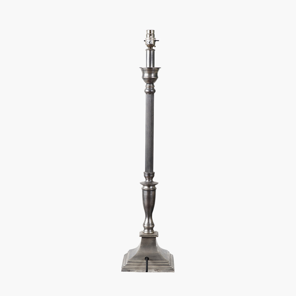 Canterbury Antique Silver Metal Table Lamp for sale - Woodcock and Cavendish