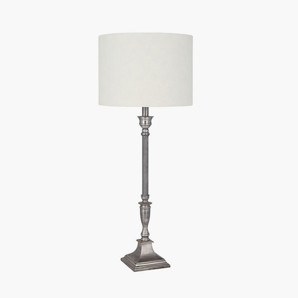Canterbury Antique Silver Metal Table Lamp for sale - Woodcock and Cavendish