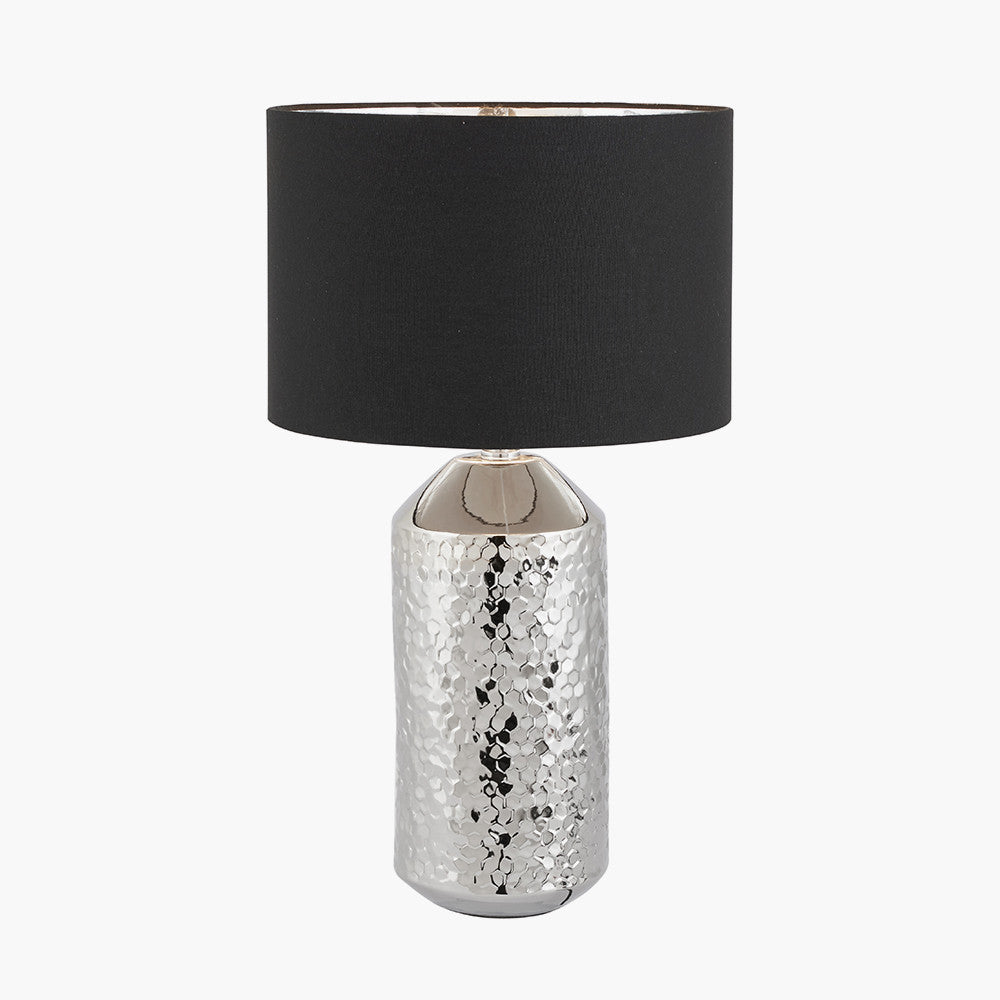 Vega Silver Textured Ceramic Table Lamp for sale - Woodcock and Cavendish