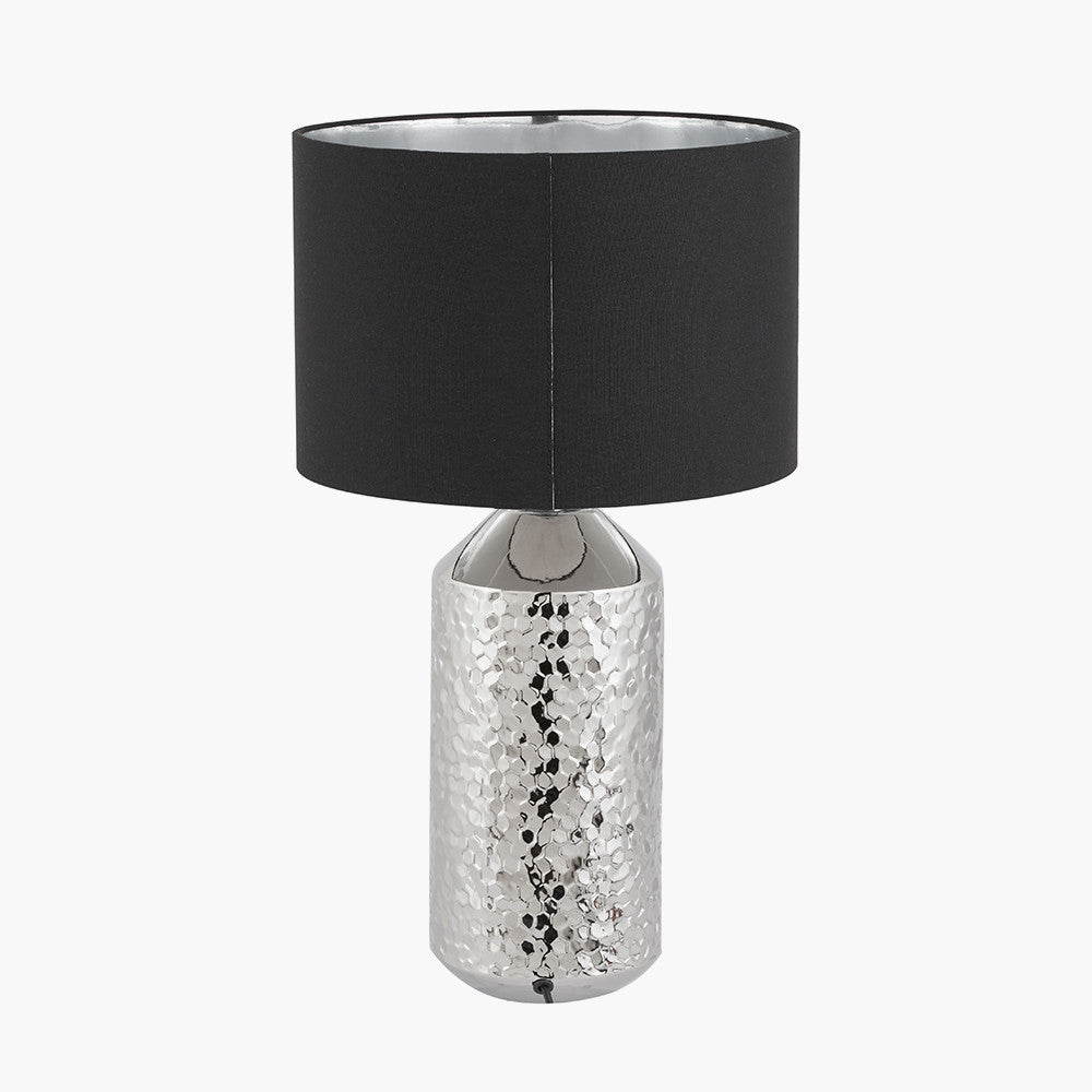 Vega Silver Textured Ceramic Table Lamp for sale - Woodcock and Cavendish