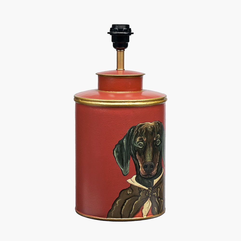 Dachshund Red Hand Painted Metal Table Lamp for sale - Woodcock and Cavendish
