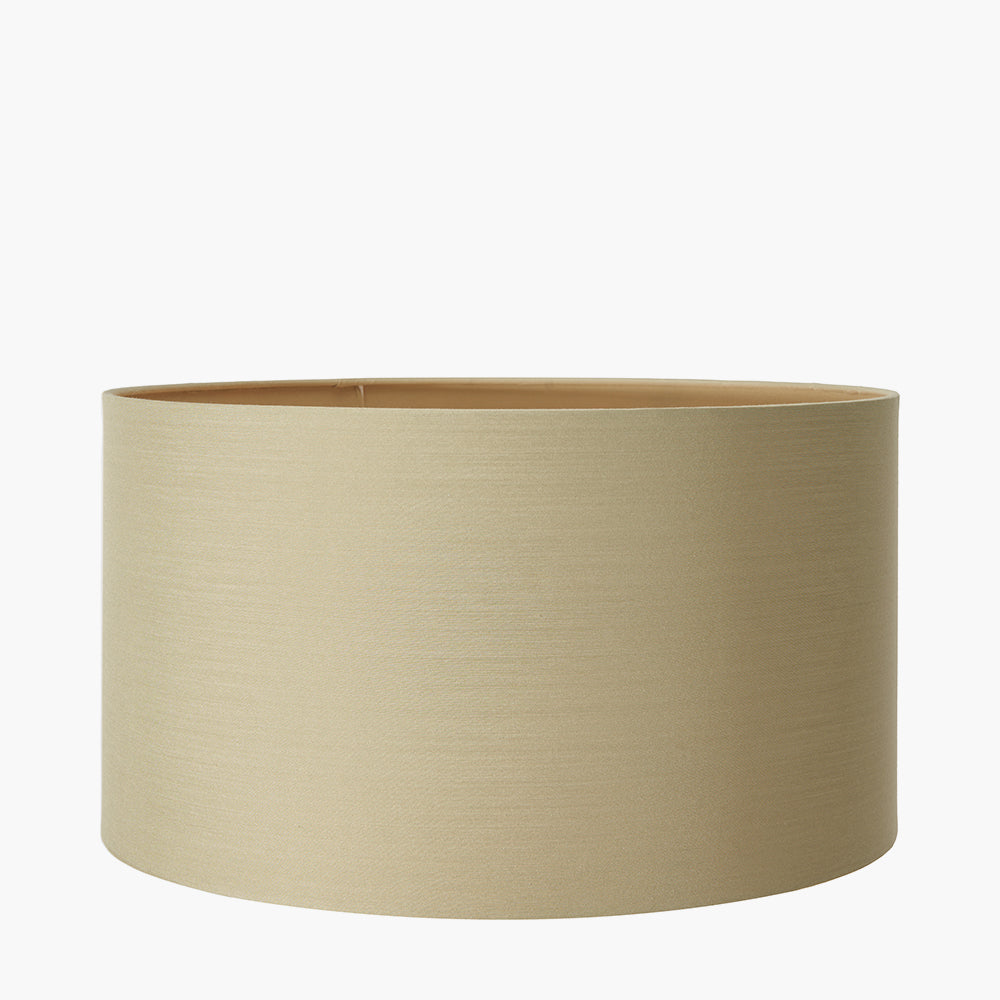 Harry 40cm Taupe Poly Cotton Cylinder Drum Shade for sale - Woodcock and Cavendish