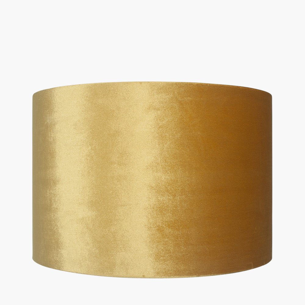 Bow 25cm Mustard Velvet Cylinder Shade for sale - Woodcock and Cavendish