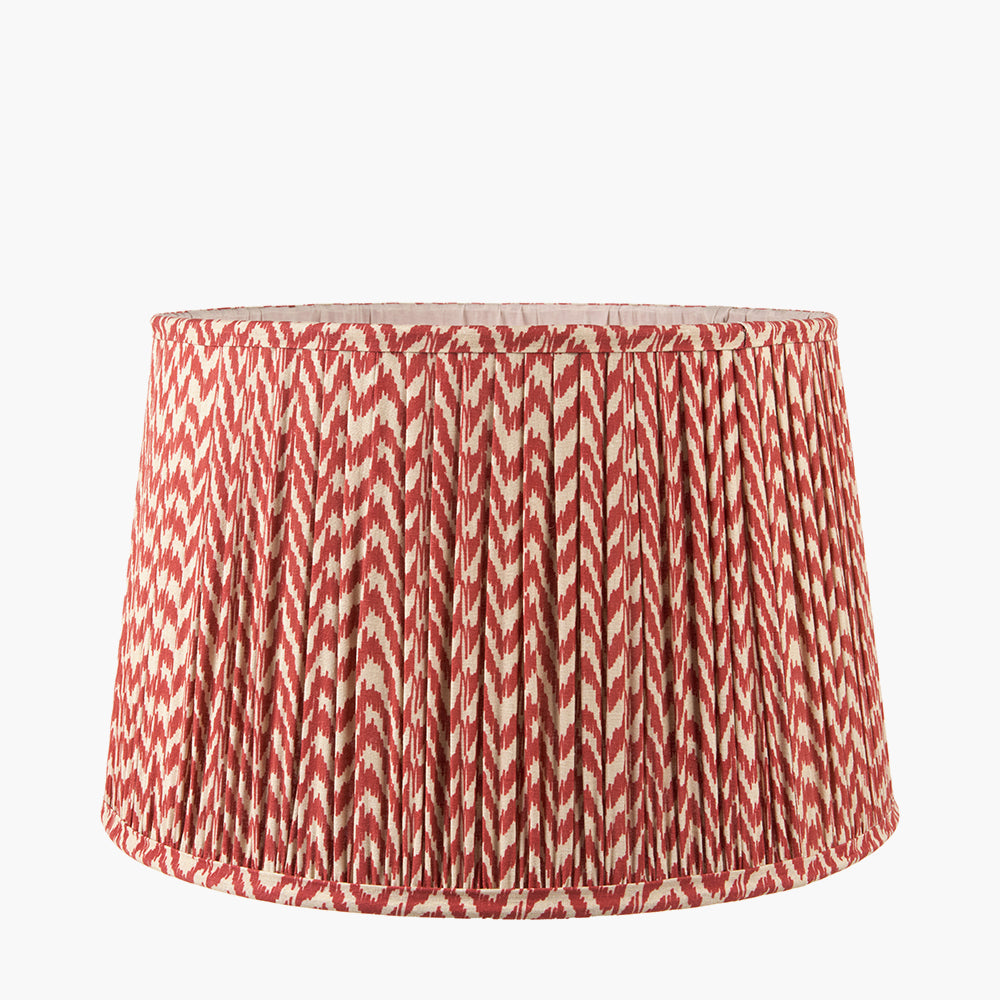 Vienna 40cm Red Chevron Mushroom Pleat Shade for sale - Woodcock and Cavendish