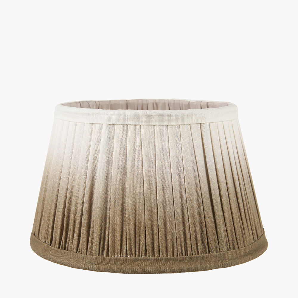 Scallop 25cm Taupe Ombre Soft Pleated Tapered Shade for sale - Woodcock and Cavendish