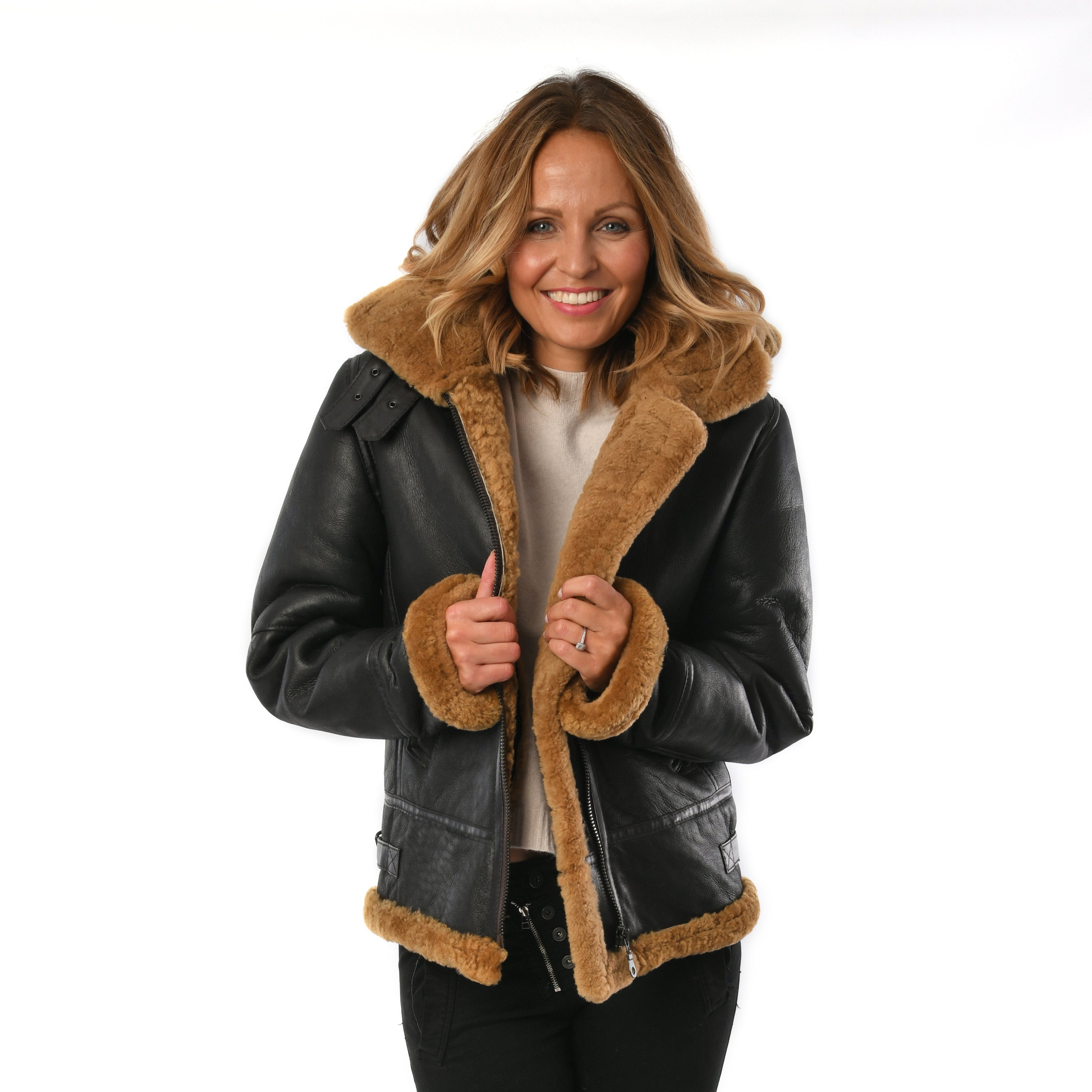 Ladies sheepskin store jackets sale