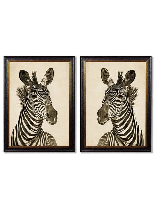 C.1890 Zebras Dark - Set of Two for sale - Woodcock and Cavendish